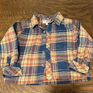 Billabong Kids Plaid Button-Down Shirt - Blue, Red & Cream